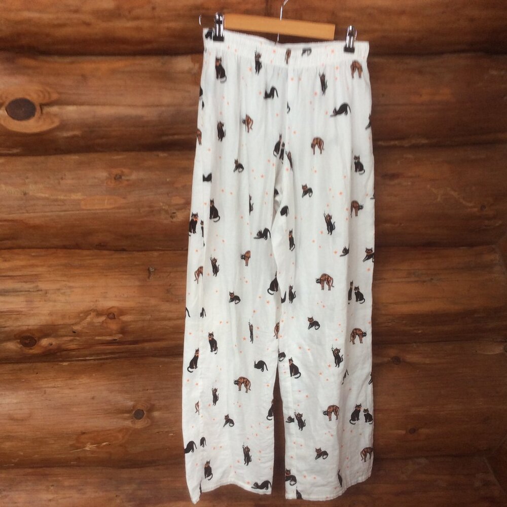 Hyde & EEK! Halloween Cat Flannel Pajama Pants  Size Small